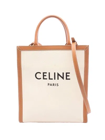 Pre-owned Celine 2010-2026 Small Canvas Vertical Cabas Satchel In Brown