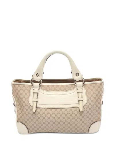Pre-owned Celine 2010 Boogie Macadam Tote Bag In Neutral