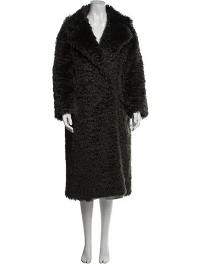 Pre-owned Celine 2010's Faux Fur Faux Fur Coat In Green