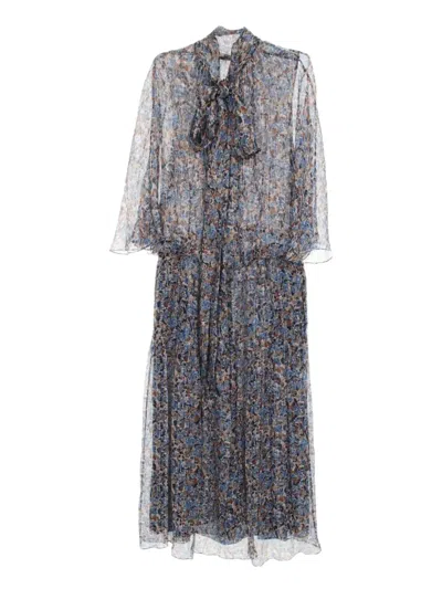 Pre-owned Celine 2010 Floral-print Dress In Black