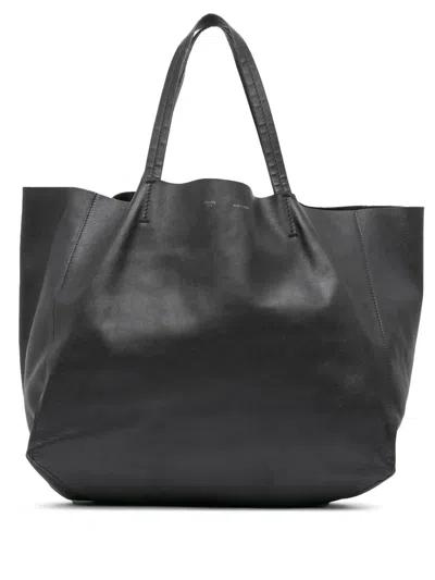 Pre-owned Celine 2010 Lambskin Horizontal Cabas Tote Bag In Black
