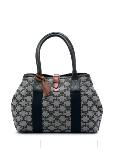 Pre-owned Celine 2010 Macadam Canvas Tote Bag In Grey