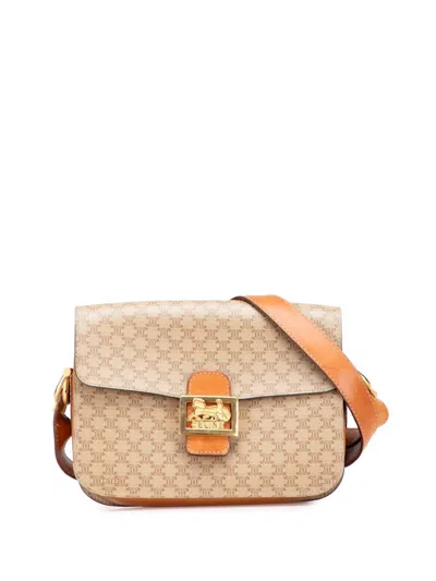 Pre-owned Celine 2010 Macadam Coated Canvas Horse Carriage Crossbody Bag