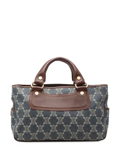 Pre-owned Celine 2010 Macadam Denim Boogie Handbag In Blue