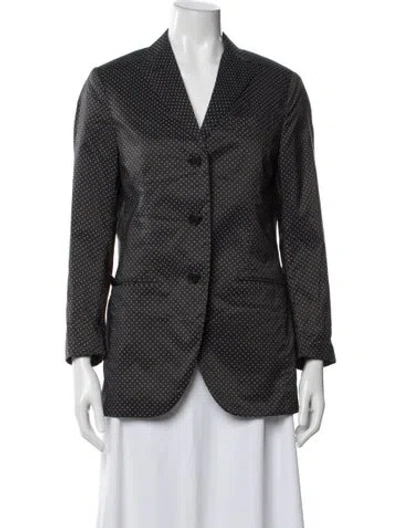 Pre-owned Celine 2010's Polka Dot Print Blazer In Black