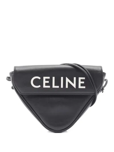 Pre-owned Celine 2010 Triangle Shoulder Bag In Black