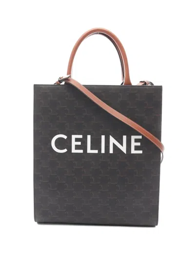 Pre-owned Celine 2010's Triomphe Vertical Tote Bag In Black