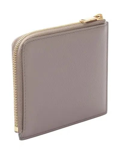 Pre-owned Celine 2010's Zipped Leather Wallet In Gray