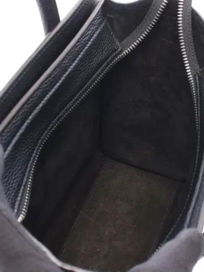 Pre-owned Celine 2010-2020 Nano Leather Luggage Tote Satchel In Black