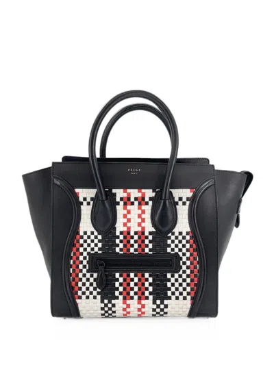 Pre-owned Celine 2010-2025 Luggage Woven Tote Bag In Black