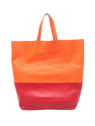Pre-owned Celine 2010-2026  Horizontalkava Leather Orange Red Used Women Tote Bag