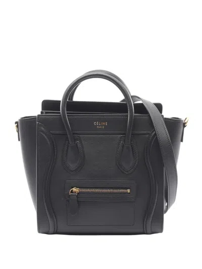 Pre-owned Celine 2010-2026  Luggage Nano Shopper 2way Leather Black Used Women Handbag