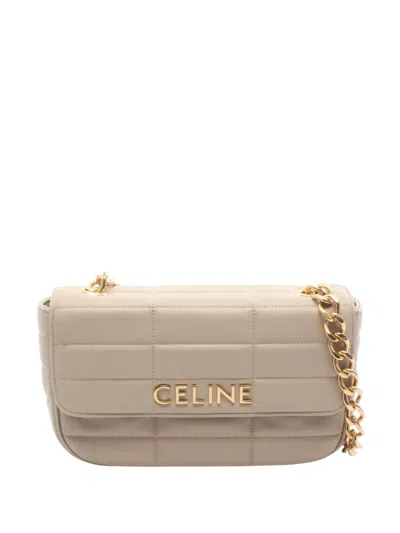 Pre-owned Celine 2010-2026 Matelasse Goatskin Monochrome Chain Shoulder Bag In Brown