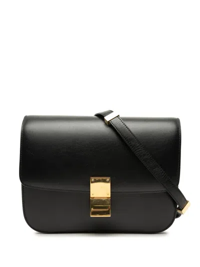 Pre-owned Celine 2010-2026 Medium Calfskin Classic Box Crossbody Bag In Black