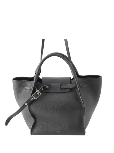 Pre-owned Celine 2010-2026 Medium Supple Grained Calfskin Big Bag Satchel In Black