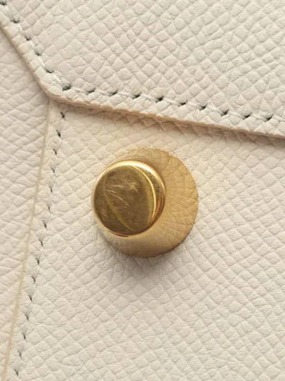 Pre-owned Celine 2010-2026 Mini Grained Calfskin Belt Bag Satchel In White