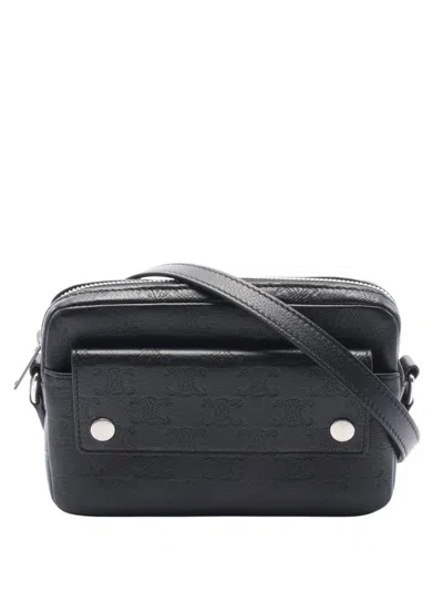 Pre-owned Celine 2010-2026 Mini Triomphe Camera Bag Crossbody Bag In Black
