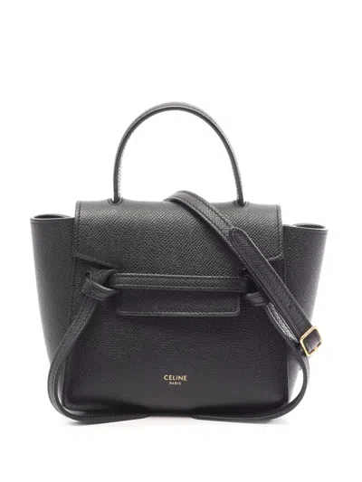 Pre-owned Celine 2010-2026 Pico Grained Calfskin Belt Bag Satchel In Black
