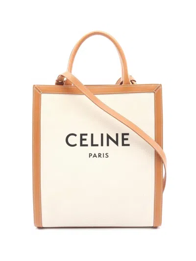 Pre-owned Celine 2010-2026 Small Canvas Vertical Cabas Satchel In Brown