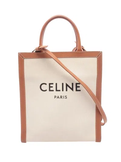 Pre-owned Celine 2010-2026 Small Canvas Vertical Cabas Satchel In Brown