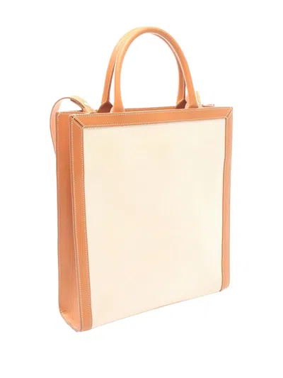 Pre-owned Celine 2010-2026 Small Canvas Vertical Cabas Satchel In Brown