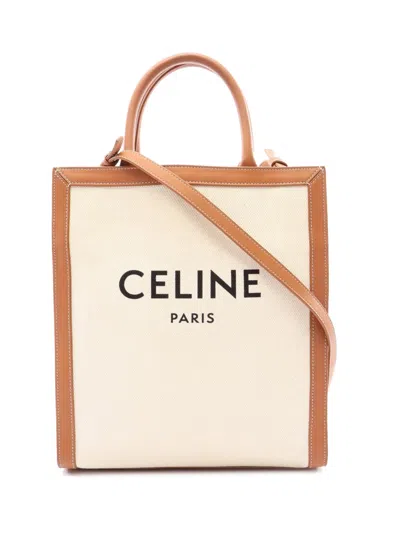 Pre-owned Celine 2010-2026 Small Canvas Vertical Cabas Satchel In Brown