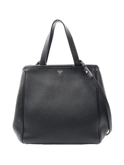 Pre-owned Celine 2010-2026 Small Leather Foldable Tote Satchel In Black