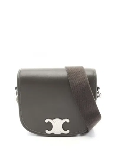 Pre-owned Celine 2010-2026 Small Shiny Calfskin Besace Clea Satchel In Green