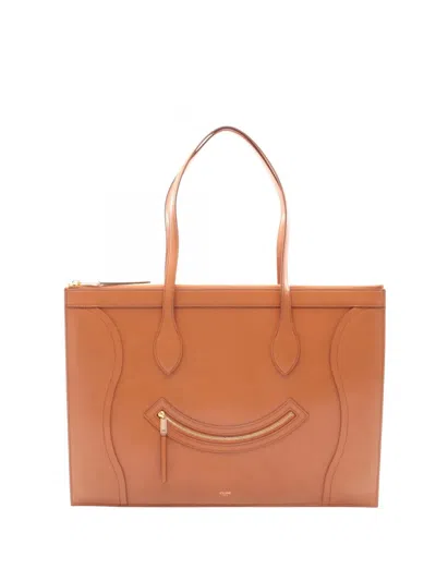 Pre-owned Celine 2010-2026 Smmoth Calfskin Flat Cabas New Luggage Handbag In Brown