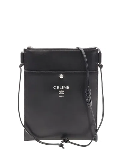 Pre-owned Celine 2010-2026 Smooth Lambskin Sharp Pouch Take Away Crossbody Bag In Black