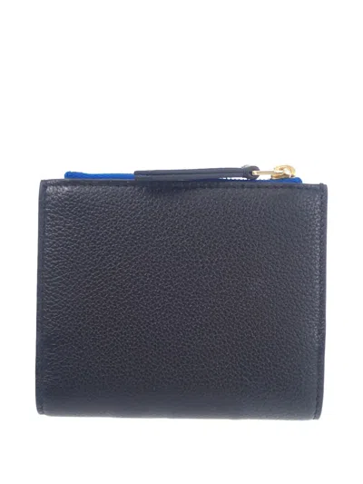 Pre-owned Celine 2010-2026 Supple Grained Calfskin Triomphe Compact Wallet Small Wallets In Black