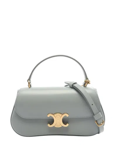 Pre-owned Celine 2010-2026 Teen Leather Laura Satchel In Blue