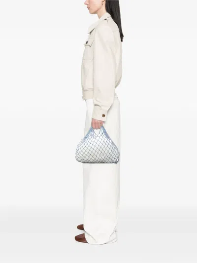 Pre-owned Celine 2010-2026 Woven Mesh Cabas Net Tote Bag In Blue