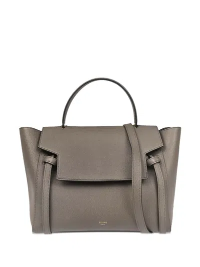 Pre-owned Celine 2010s Belt Leather Handbag In Gray