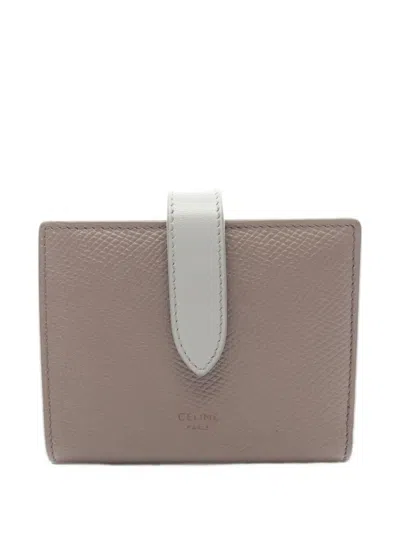 Pre-owned Celine 2010s Bi-fold Strap Wallet In Grey