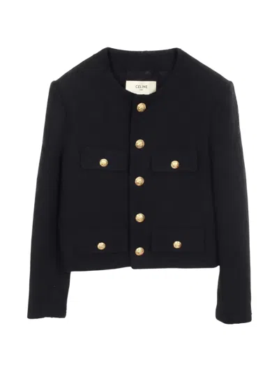 Pre-owned Celine 2010s Button-up Jacket In Black