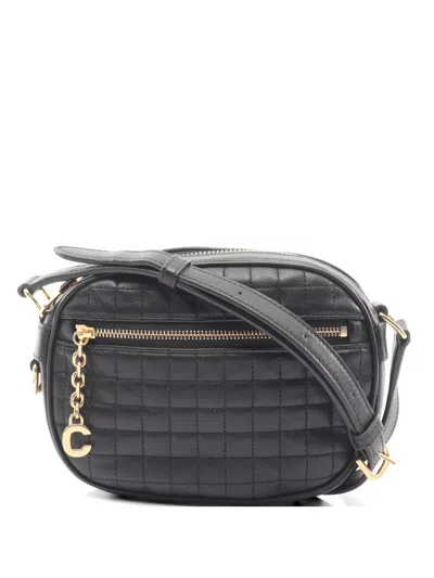 Pre-owned Celine 2010s C-charm Quilted Leather Shoulder Bag In Black