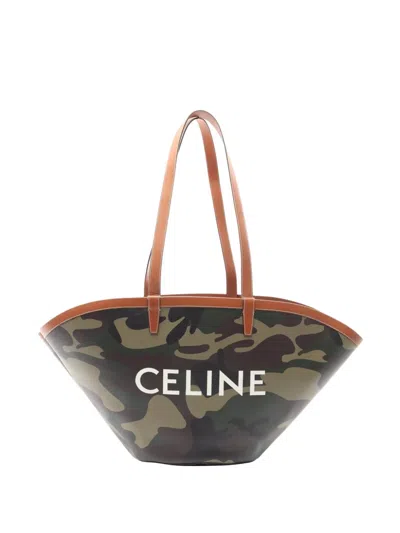 Pre-owned Celine 2010s Couffin Camouflage Shoulder Bag In Green