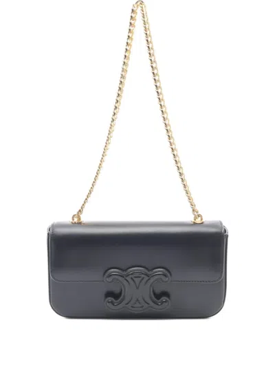 Pre-owned Celine 2010s Cuill Triomphe Shoulder Bag In Black