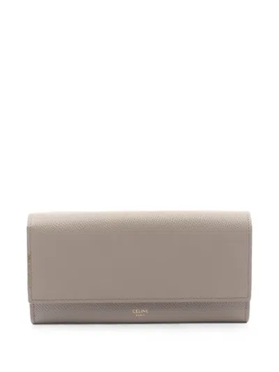 Pre-owned Celine 2010s Flap Wallet In Neutrals