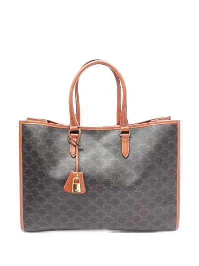 Pre-owned Celine 2010s Horizontal Cabas Triomphe Tote Bag In Brown