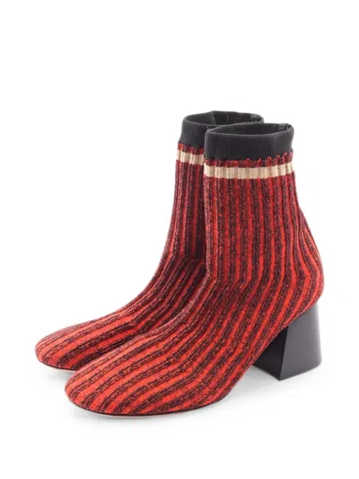 Pre-owned Celine 2010s Knitted Boots In Red