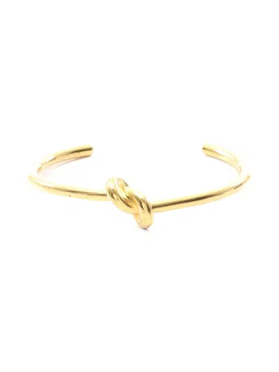 Pre-owned Celine 2010s Knot Bangle Bracelet In Gold