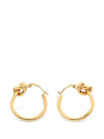 Pre-owned Celine 2010s Knot-detail Hoop Earrings In Gold