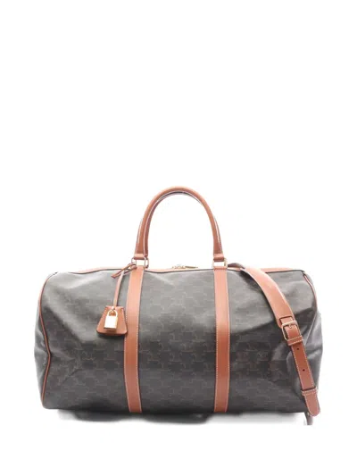 Pre-owned Celine 2010s Large Triomphe Large Travel Boston Bag In Black