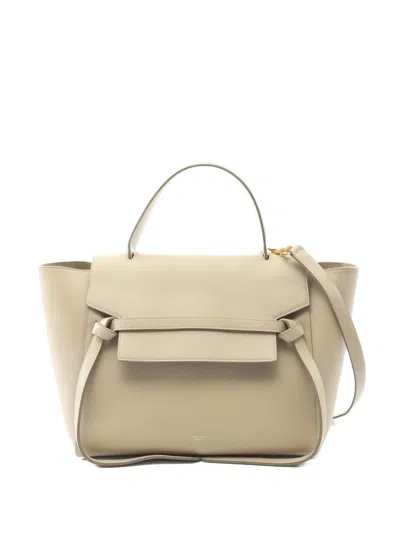Pre-owned Celine 2010s Leather Flap Handbag In Neutral