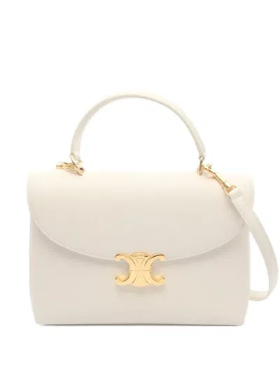 Pre-owned Celine 2010s Leather Flap Handbag In White