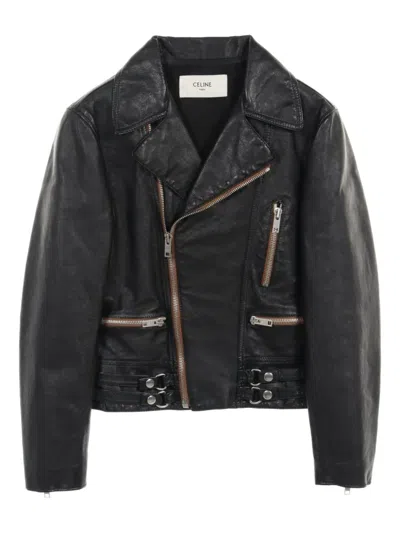 Pre-owned Celine 2010s Leather Jacket In Black