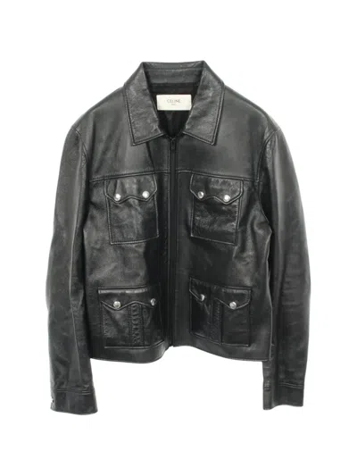 Pre-owned Celine 2010s Leather Jacket In Black