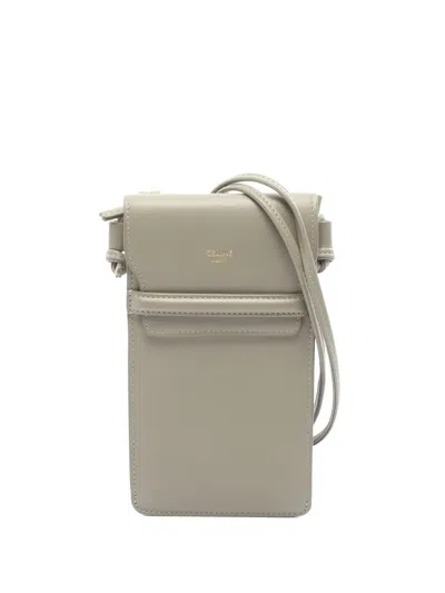 Pre-owned Celine 2010s Leather Phone Pouch In Gray